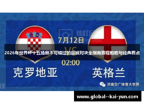 2026年世界杯十五场最不可错过的巅峰对决全指南赛程前瞻与经典看点 2026年世界杯十五场最不可错过的巅峰对决全指南赛程前瞻与经典看点